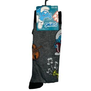 NWT  The Smurfs Crew Socks~Fits Men’s Shoe Size 7-12~New With Tags